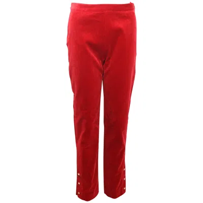 Pre-owned Chanel Red Velvet Pants