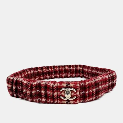 Pre-owned Chanel Red Wool Banding Belt