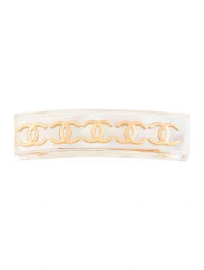 Pre-owned Chanel Reflective Cc Hair Clip In Transparent