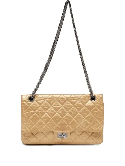 Pre-owned Chanel Reissue 2.55 Classic Flap Shoulder Bag In Gold