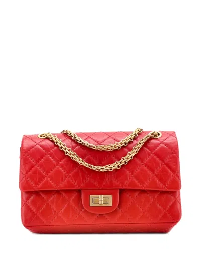 Pre-owned Chanel Reissue 2.55 Flap Bag Quilted Aged Calfskin 225 Shoulder Bag In Red