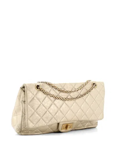 Pre-owned Chanel Reissue 2.55 Flap Bag Quilted Aged Calfskin 227 Shoulder Bag In Gold