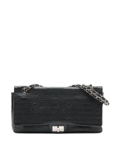 Pre-owned Chanel Reissue Maxi Double Flap Shoulder Bag In Black
