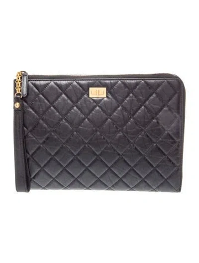 Pre-owned Chanel Reissue Quilted Clutch In Black