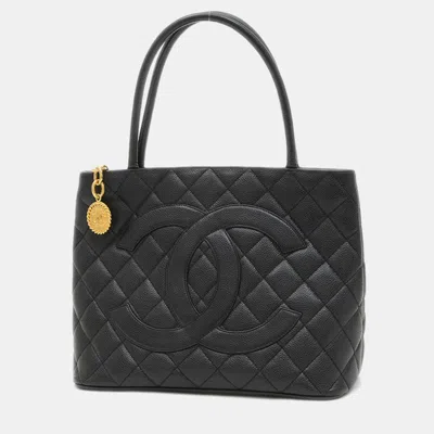 Pre-owned Chanel Reissue Tote Bag Caviar Skin Black Gold Hardware