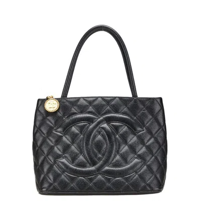 Pre-owned Chanel Reissue Tote Caviar Skin Tote Bag In Black