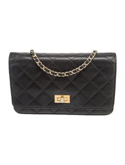 Pre-owned Chanel Reissue Wallet On Chain In Black