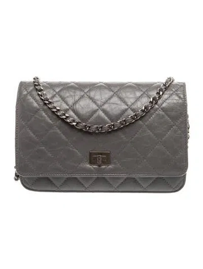 Pre-owned Chanel Reissue Wallet On Chain In Gray