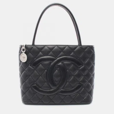 Pre-owned Chanel Reprint Tote Bag Caviar Skin (grained Calf) Black