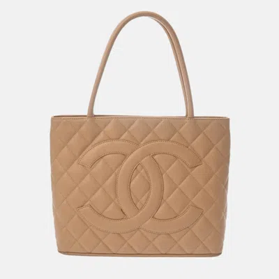 Pre-owned Chanel Reprint Tote Beige Caviar Skin Bag