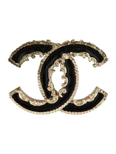 Pre-owned Chanel Resin Filigree Cc Logo Brooch In Multi
