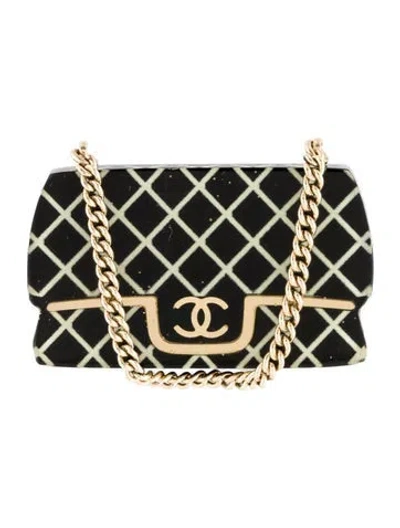 Pre-owned Chanel Resin Purse Cc Logo Pin Brooch W/ Tags In Black