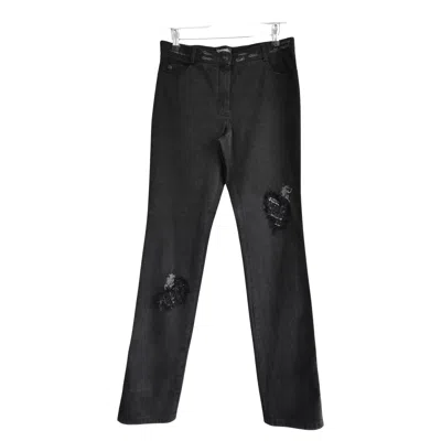Pre-owned Chanel Resort 2006 06c Sequin Distressed Patchwork Jeans In Black