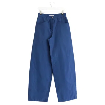 Pre-owned Chanel Resort 2012 Women's Barrel Leg Cotton Silk Jeans Size Fr36/uk8 In Blue
