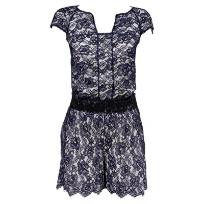 Pre-owned Chanel Resort 2014 Blue Lace Blouse & Shorts Set, Size Fr 38