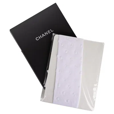 Pre-owned Chanel Rev Runway White Cc Tights Sheer Hosiery S