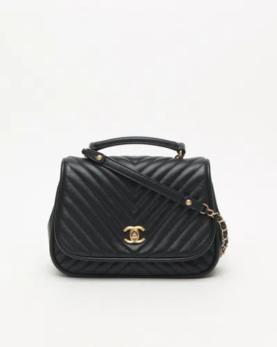 Pre-owned Chanel Reverse Chevron Top Handle Bag