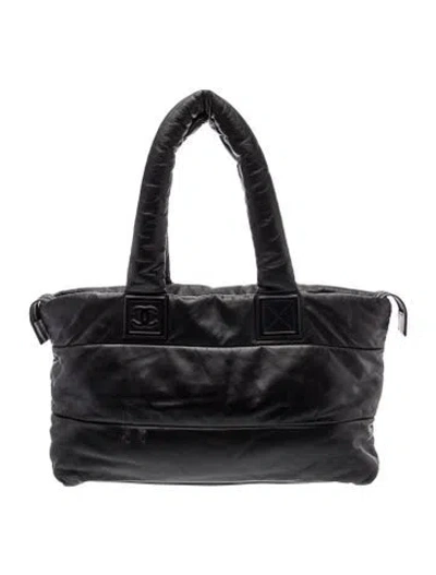 Pre-owned Chanel Reversible Coco Cocoon Tote In Black