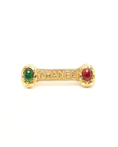 Pre-owned Chanel Rhinestone Brooch In Multi
