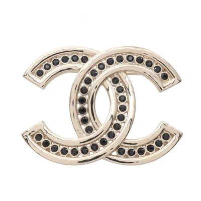 Pre-owned Chanel Rhinestone Brooch () In Black