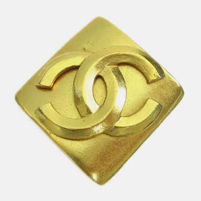 Pre-owned Chanel Rhombus Brooch Pin Gold
