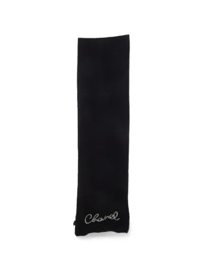 Pre-owned Chanel Rib Knit Shawl In Blue