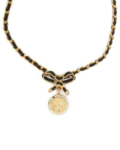 Pre-owned Chanel Ribbon Coco Leather Chain Choker In Multi