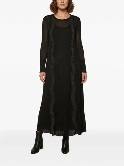 Pre-owned Chanel Rib-knit Maxi Dress In Black