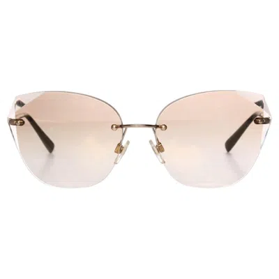 Pre-owned Chanel , Rimless Mirrored Sunglasses In Beige In Brown