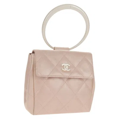 Pre-owned Chanel Ring Flap Bag Quilted Leather Pink Leather Clutche & Pouche Bag ()