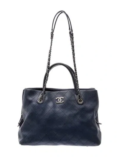Pre-owned Chanel Ring My Bag Tote In Blue
