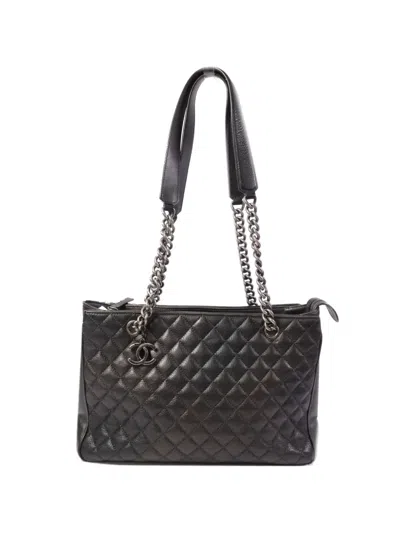 Pre-owned Chanel Rock In Rome Quilted Tote Bag In Brown