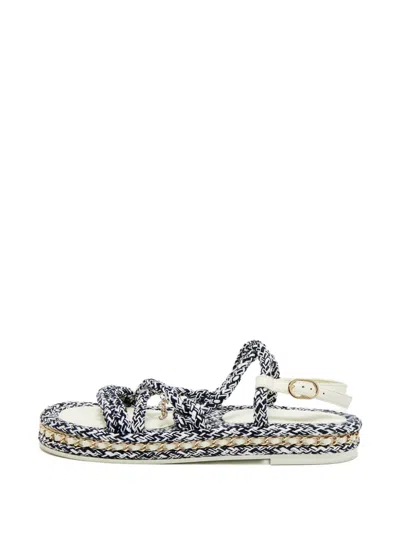 Pre-owned Chanel Rope Chain Sandals In Blue
