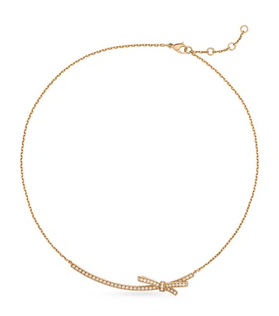 Chanel Rose Gold And Diamond Ruban Chain Necklace