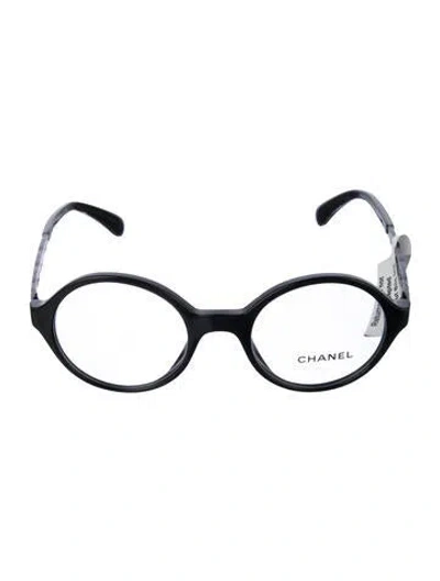 Pre-owned Chanel Round Eyeglasses In Black