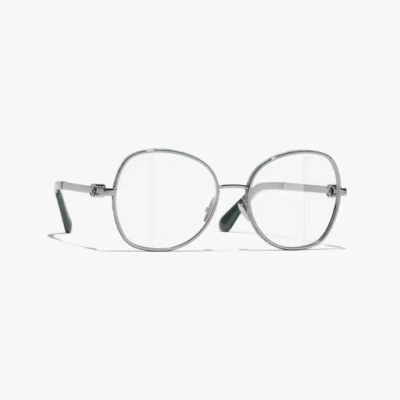 Chanel Round Eyeglasses In Metallic