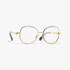 Chanel Round Eyeglasses In Gold 