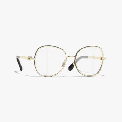 Chanel Round Eyeglasses In Gold