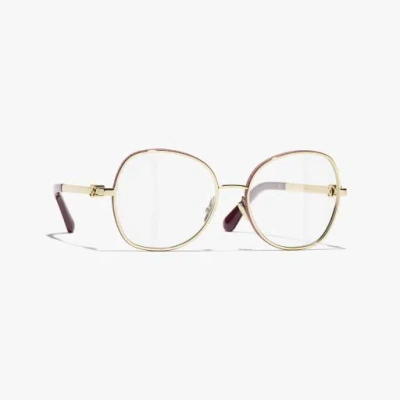 Chanel Round Eyeglasses In Gold