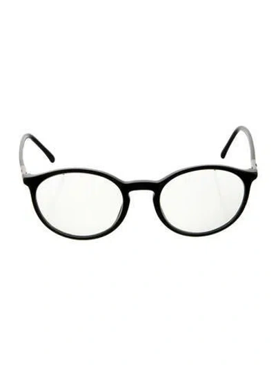Pre-owned Chanel Round Interlocking Cc Logo Eyeglasses In Black
