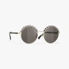 Chanel Round Sunglasses In Gold & Black 