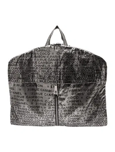 Pre-owned Chanel Rue Cambon Garment Bag Cover In Gray