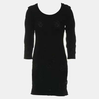 Pre-owned Chanel Ruffle-trim Long Sleeve Dress