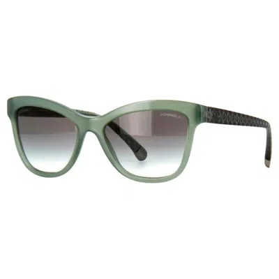 Pre-owned Chanel Sage Green Quilted Cat Eye Gradient Sunglasses 5330