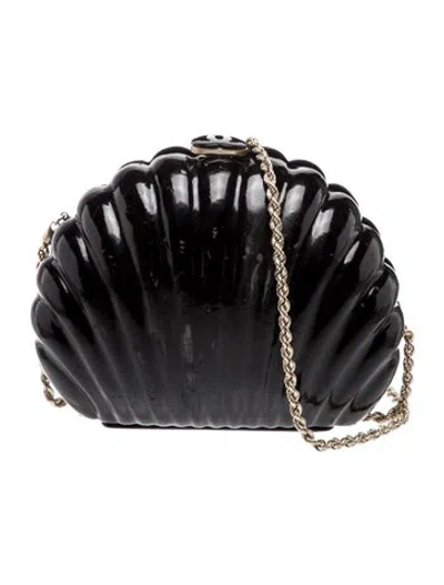 Pre-owned Chanel Saint-tropez Seashell Clutch In Black