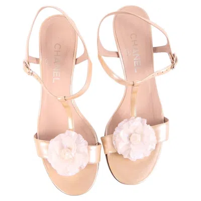 Pre-owned Chanel Sandals, Insole Length 25, Size 39 In Orange