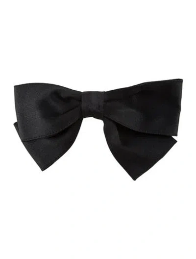 Pre-owned Chanel Satin Bow Hair Clip In Black