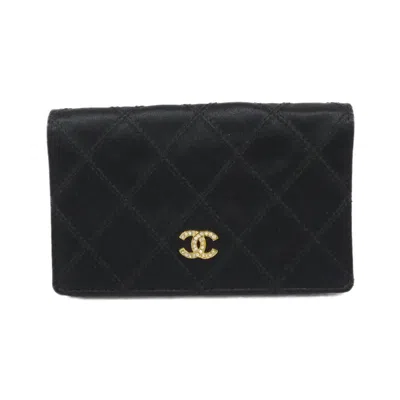 Pre-owned Chanel Satin Coin Purse/coin Case () In Black
