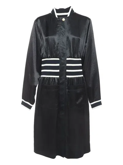 Pre-owned Chanel Satin Midi Dress In Black