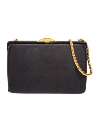 Pre-owned Chanel Satin Mini Frame Bag In Black